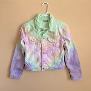 EUC Tractr Pastel Tie Dye Denim Jacket Size XL (14)